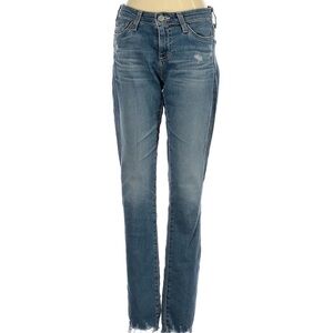 Ag Adriano Goldschmied Raw Hem Skinny Jeans Distressed Medium Wash Women’s